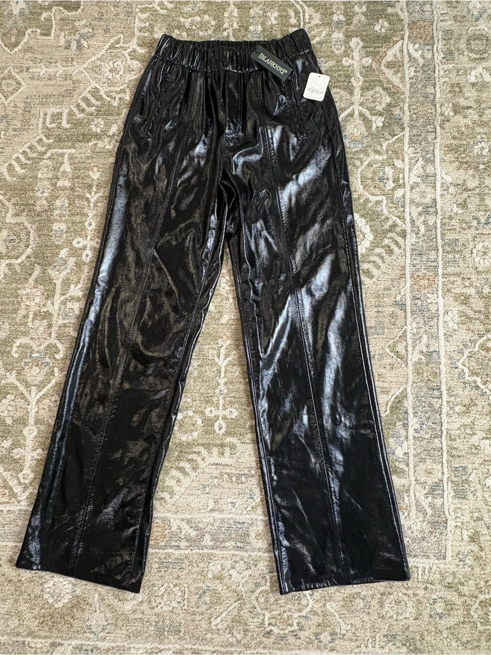 Blank NYC NWT Black Faux Leather Straight-Leg Pants Size S